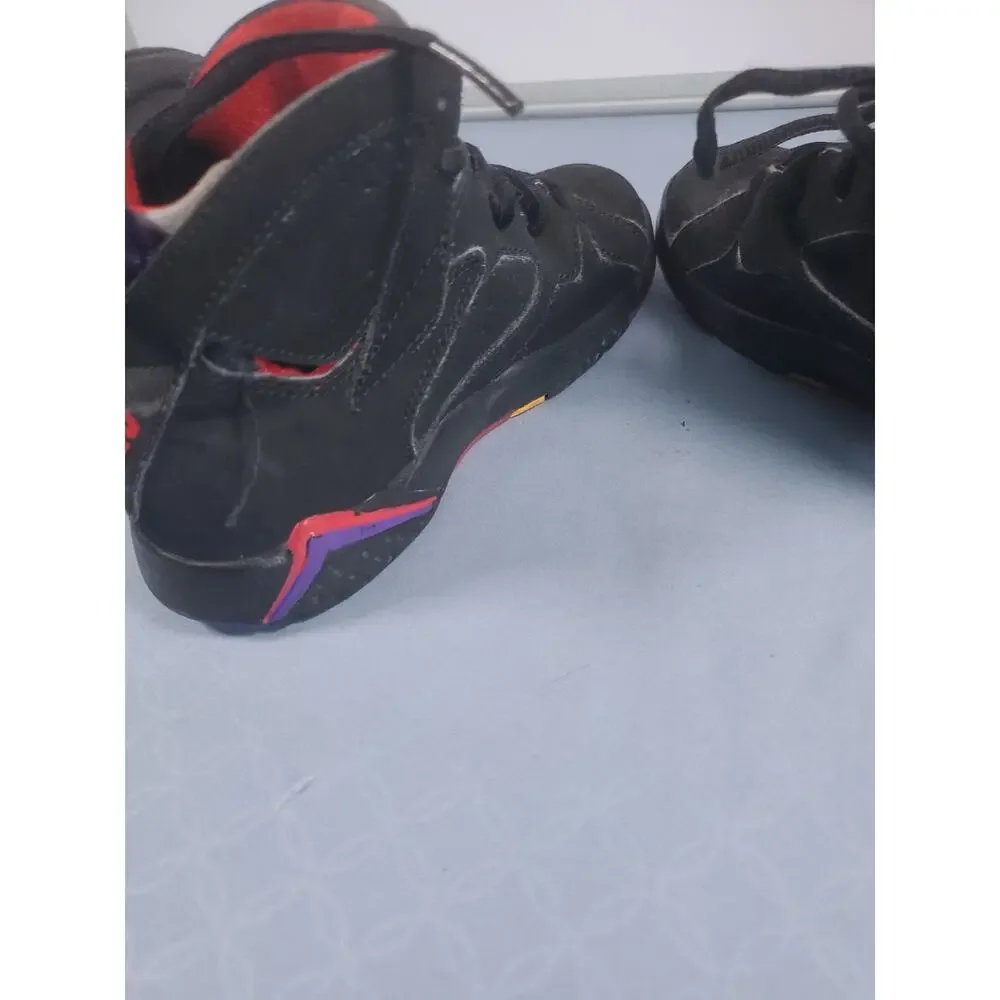 Nike Air Jordan 7 Retro GS Raptors 2012 Kids Size 12C Black Purple 304774-018